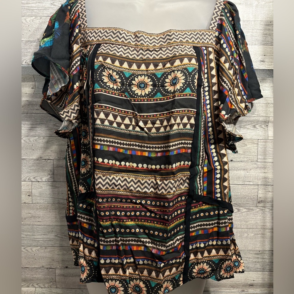 Anthropologie Vibrant Multicolor Top
